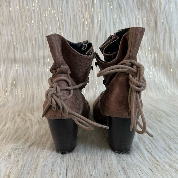 Dolce By Mojo Moxy Womens Ankle Boots Booties Brown Taupe Zipper High 10 W - Picture 9 of 9